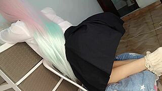 Cosplay Stepdaughter Virgin Tight Pink Pussy Fucked First Time Homemade Roleplay