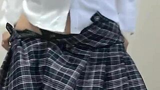 lost the bet? finger that uniform pussy!