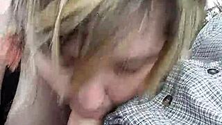 bbw wife liz slurps fat cock roadside blowjob like a hungry slut