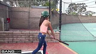 Aria Skye’s tight pussy pounded outdoors