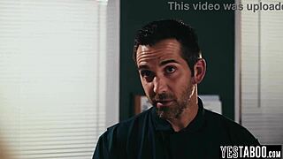 hey tiny blonde teen, wanna feel janitors monster cock rail your hairy classroom cunt?