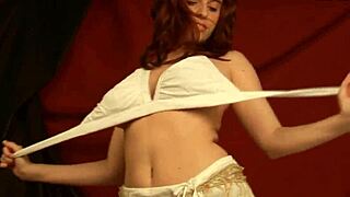 check out my new white dress over lace lingerie bra top