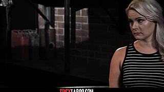 blonde milf stepmom bound and submissive riding stepson's cock wildly