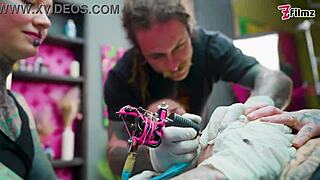 Tattooed couple dives into big dick foursome fun with merry