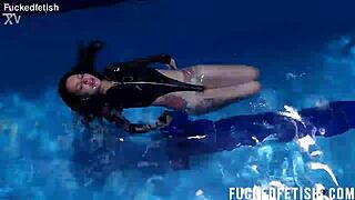 Skinny latina jessica bunny gets wet pussy pounded underwater