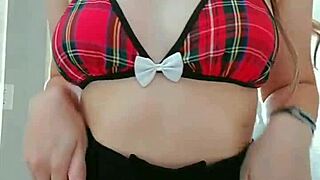 Cute Student Strips Off Clothes Touches Boobs