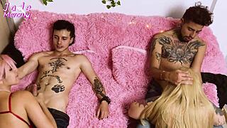 Colombian Latina's first foursome orgy big cocks tight pussy missionary