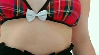 Cute Student Strips Off Clothes Touches Boobs