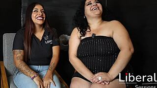 BBW latina with huge tits and ass tries glory hole cock first time