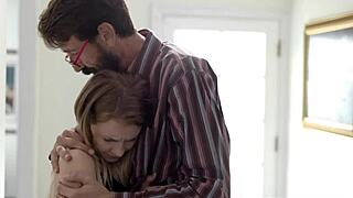 my stepdad comfrots petite me with his big dick