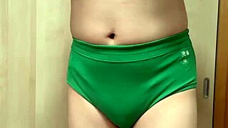 Cute Japanese maid in bra shorts bunny anal plug teases pierced nipples 😈