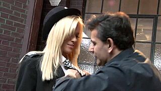 carly and cassie fuck him hard till he jizzes on their shaved pussies in heels