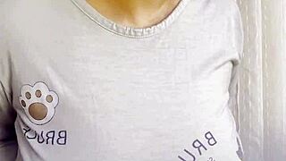 hot blonde teen showers her big natural tits and shakes her huge ass playfully