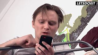 Freya Dee Blows Jerks Roommate's Huge Monster Cock Facial Cumshot