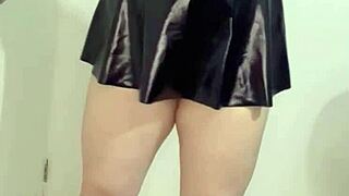 Sexy Latina Milf Secretary Strips Panties Teases Tight Anus Vagina