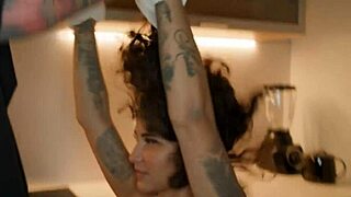 naughty latina's thick tits bounce wildly during brutal hardcore pussy pounding and titty fuck in garage