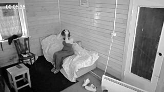 Who's spying on this fat housewife's hidden cam squirting dildo orgasm?