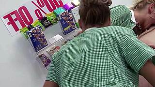 Big Tit Blonde Saleswomen Ride in MMFF Foursome