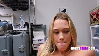 bikini shoplifter chloe rose caught and punished hard by old man in garage