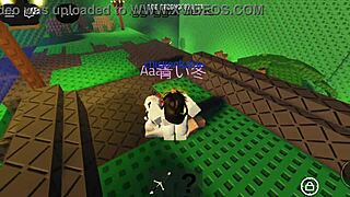 Big cock threesome pounds random Roblox girl's massive ass and tits