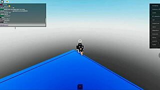 hot chick jerks off the young hung stud's massive cock