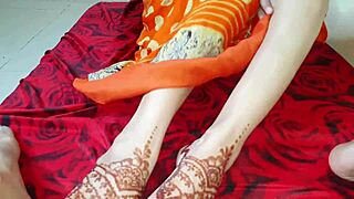 Desi Shivani's Saree Footjob Leads to Tight Pussy Pounding!