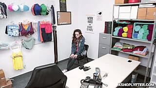 lp officer ravages lily's hot tight pussy fully over the desk table