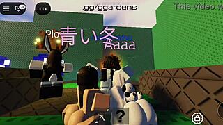 Big cock threesome pounds random Roblox girl's massive ass and tits