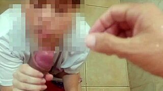 ruivinha spots her cousin stroking in the shower and jumps in to help him out