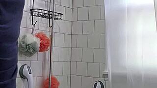 Jacking Off Watching Stepmom's Big Ass In Shower