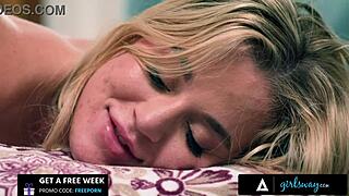 busty blonde wives kenna james and blake blossom scissor rough in passionate lesbian frenzy