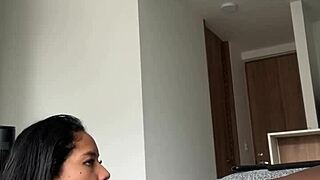 she slurps stepbro's cock in sloppy deepthroat blowjob action