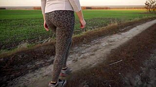 peep this milf yoga tease in skin-tight leopard leggings ass worship bait