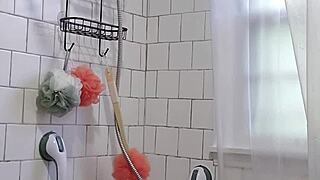 Jacking Off Watching Stepmom's Big Ass In Shower