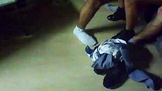 Hubby films his wife taking two studs' cocks deep - what a hot cuckold scene!
