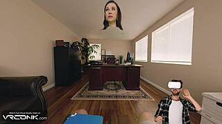 Violet's tight pussy rips uniform riding big cock on desk in parody