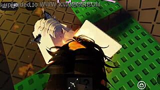 Big cock threesome pounds random Roblox girl's massive ass and tits