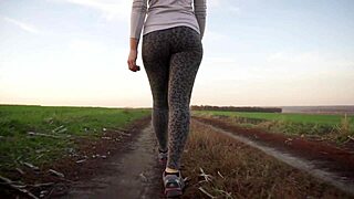 peep this milf yoga tease in skin-tight leopard leggings ass worship bait