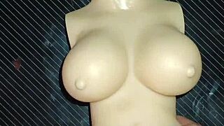 Dolly begs double penetration cum on tits