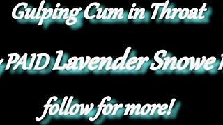 pale princess stares during deepthroat gagging cum swallow with glasses on