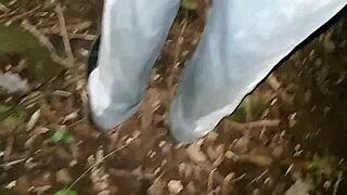 jeans diaper wetting builds to multiple shaking orgasms