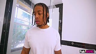 Petite blonde molly little sneaks sex with big cock roommate