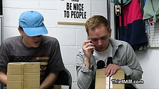 mature milf housewife sneaks blowjob on officer's cock while spied on hidden cam