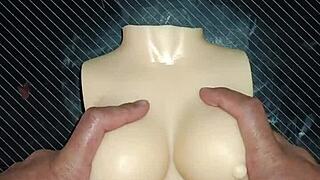 Dolly begs double penetration cum on tits