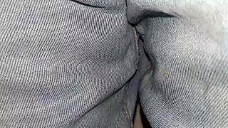 jeans diaper wetting builds to multiple shaking orgasms