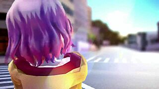 Short hair cartoon girl dances undresses in rhythmic 3D striptease sequence