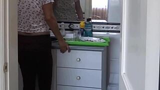 Wife's friend masturbates in lingerie begs intense house fuck