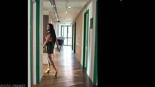 sindy parades orange bikini for femdom shemale domination