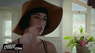 Strict stepdad's thick cock rams slender teen daughter's tight hole bareback, no mercy pounding