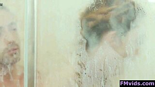 Sexy Cute Babe Bent Over Doggystyle in Shower Massage Fuck